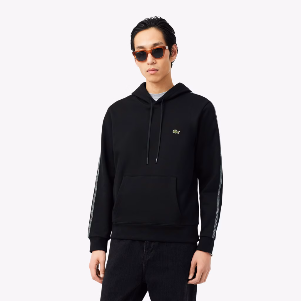 Lacoste Logo Stripe Zipped Hoodie - Noir . 031