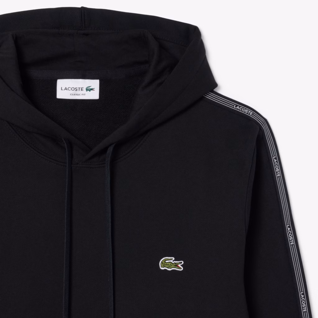 Lacoste Logo Stripe Zipped Hoodie - Noir . 031