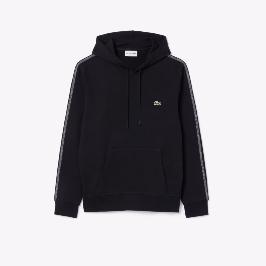 Lacoste Logo Stripe Zipped Hoodie - Noir . 031