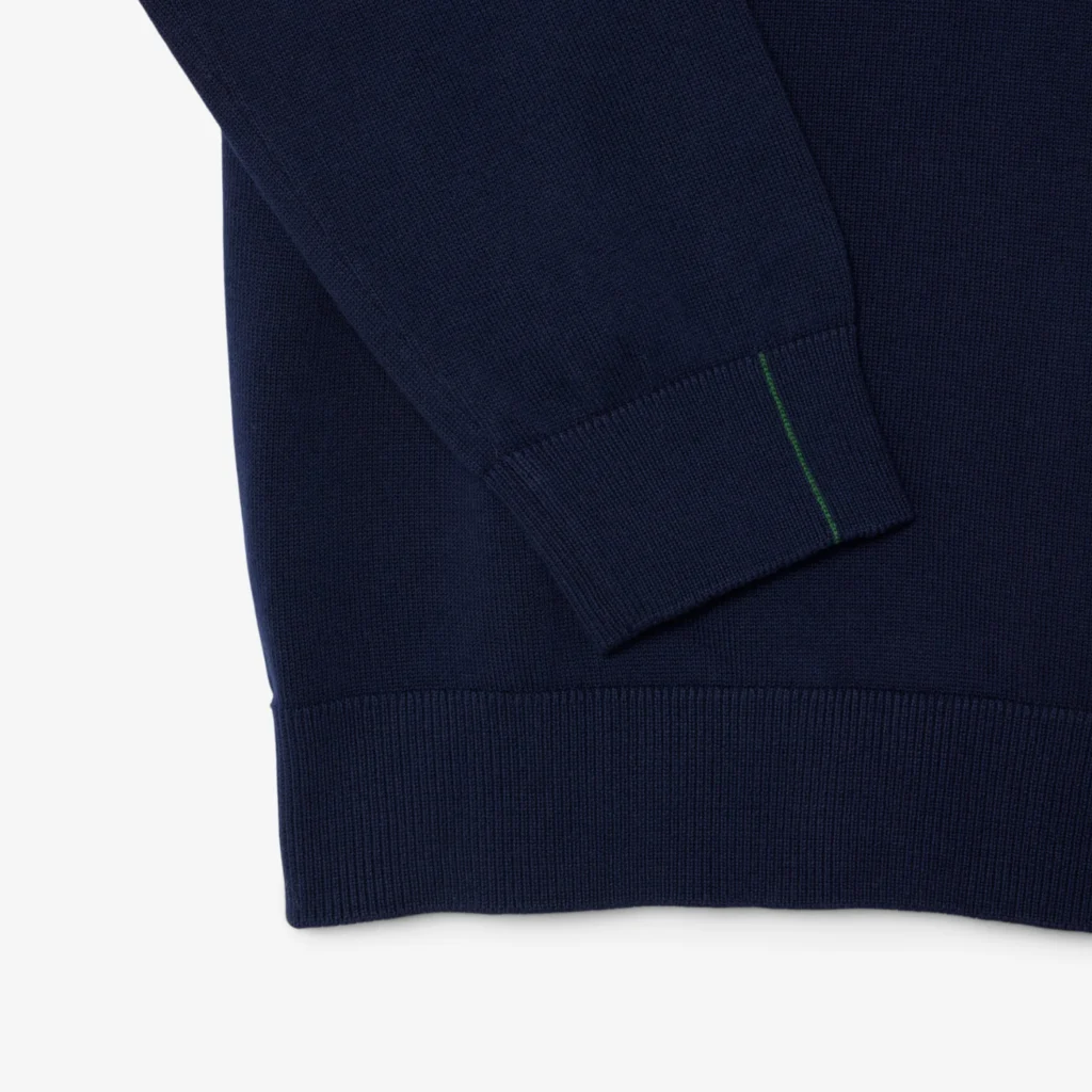 Lacoste Monochrome Crew Neck Cotton Sweater - Midnight Blue .166