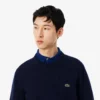 Lacoste Monochrome Crew Neck Cotton Sweater - Midnight Blue .166
