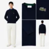Lacoste Monochrome Crew Neck Cotton Sweater - Midnight Blue .166
