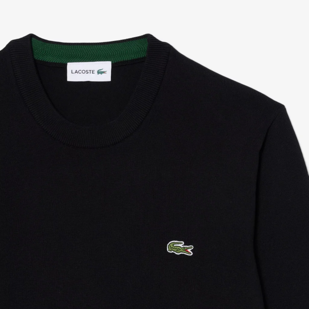 Lacoste Monochrome Crew Neck Cotton Sweater - Noir .031
