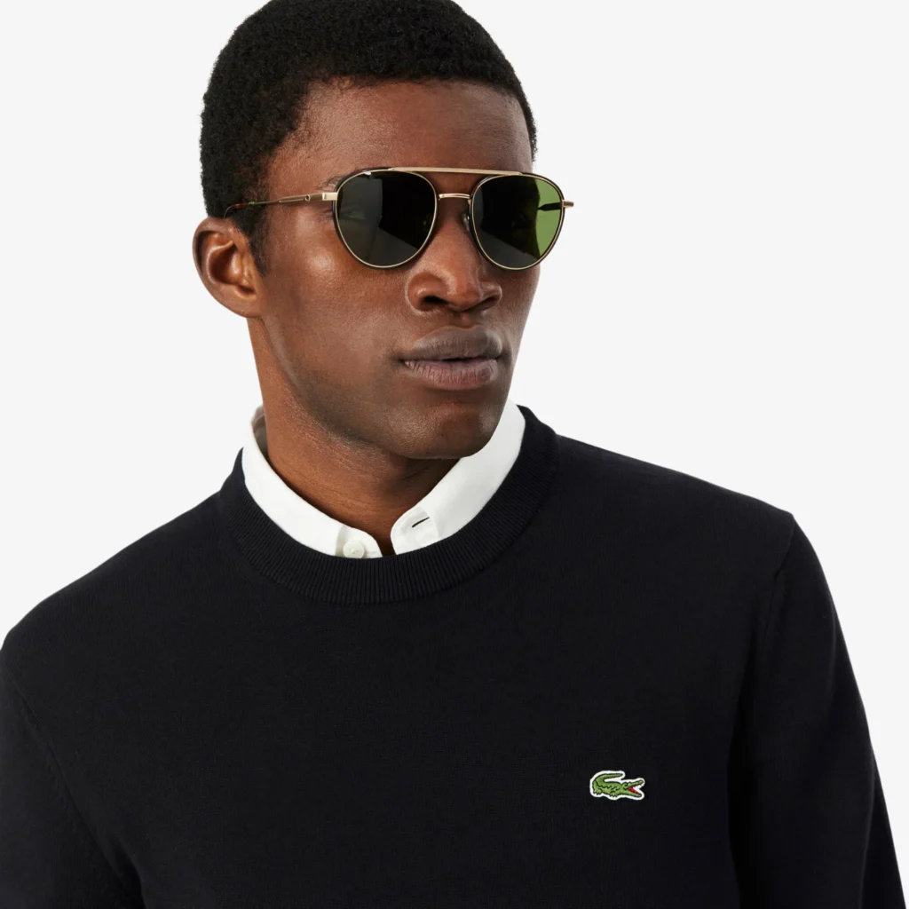 Lacoste Monochrome Crew Neck Cotton Sweater - Noir .031