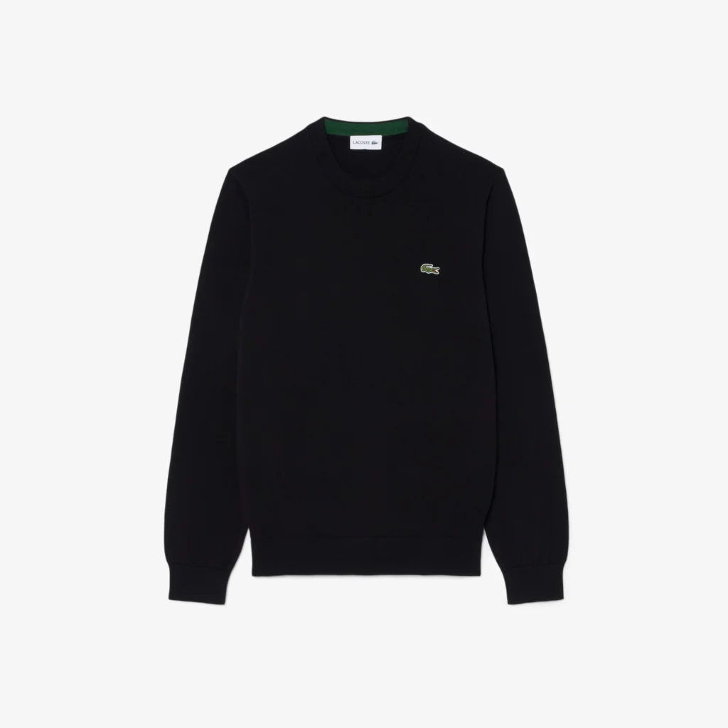 Lacoste Monochrome Crew Neck Cotton Sweater - Noir .031