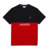Lacoste Panel Graphic Regular Fit Short Sleeve T-Shirt - Blue Marine/Rouge