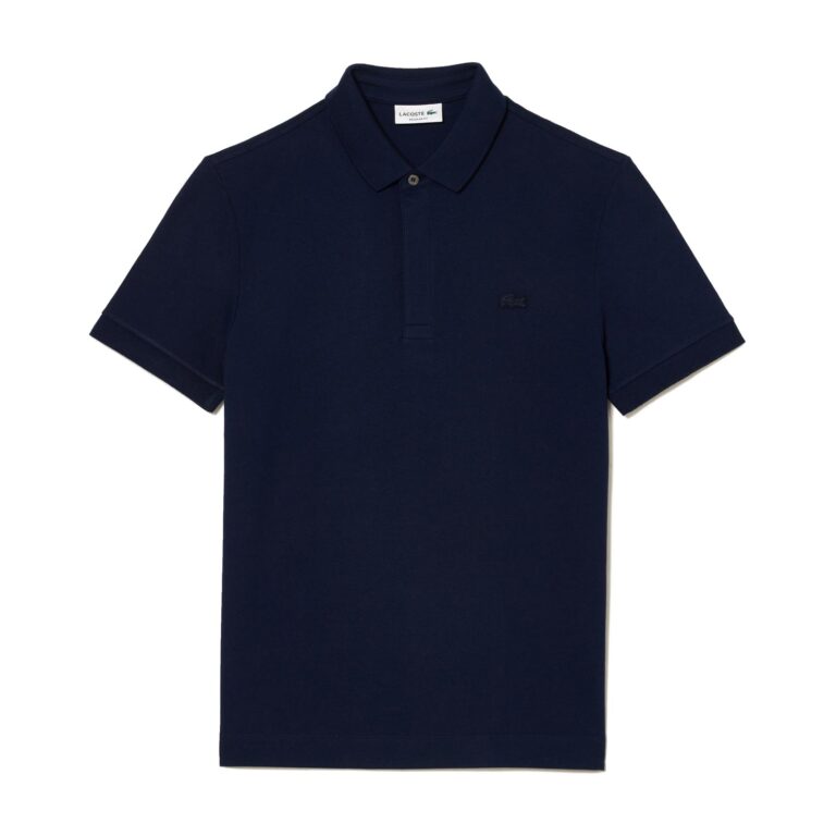 Lacoste Paris Collection Collar Regular Fit Short Sleeve Polo Shirt - Navy Blue