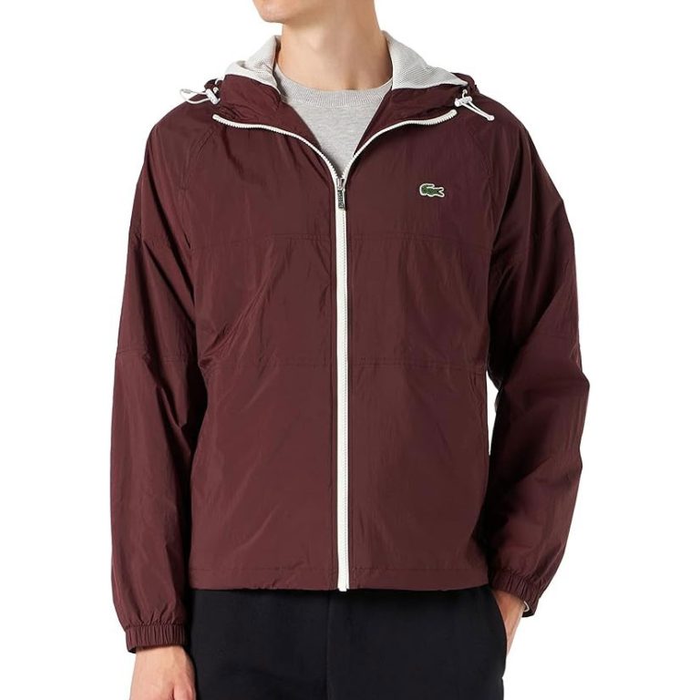 Lacoste Recycled Light Weight Regular Fit Long Sleeve Jacket - Bordeaux