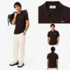 Lacoste Regular Fit Cotton Blend Polo Shirt - Brown . 3LA