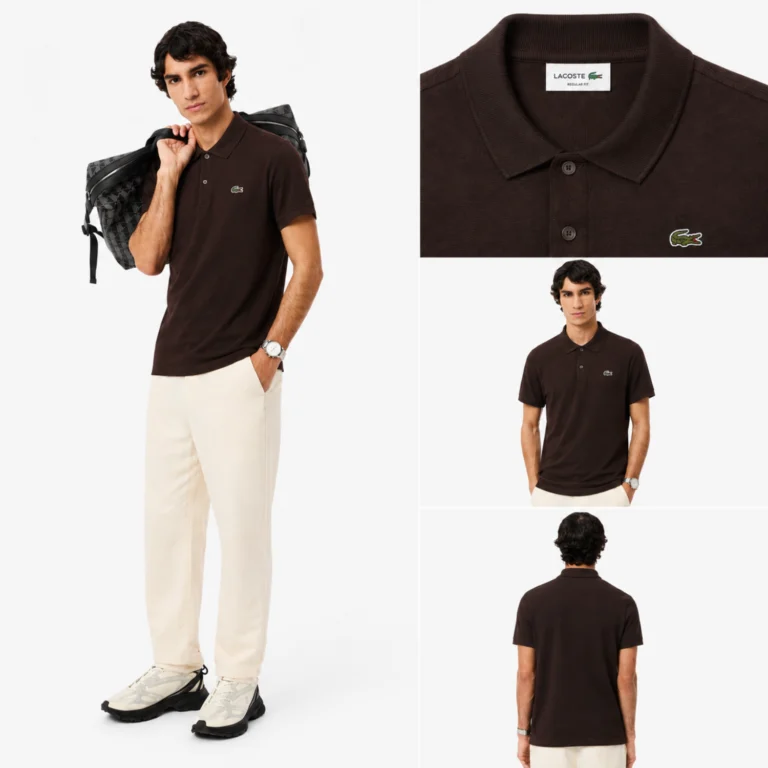 Lacoste Regular Fit Cotton Blend Polo Shirt - Brown . 3LA