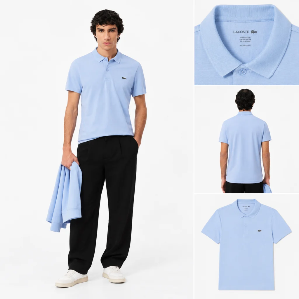 Lacoste Regular Fit Cotton Blend Polo Shirt - Purple 5QD
