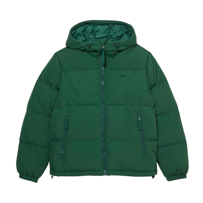 Lacoste Regular Fit Long Sleeve Puffer Back Graphic Jacket - Vert Green