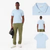 Lacoste Regular Fit Paris Stretch Pipue Polo Shirt - Light Blue T01