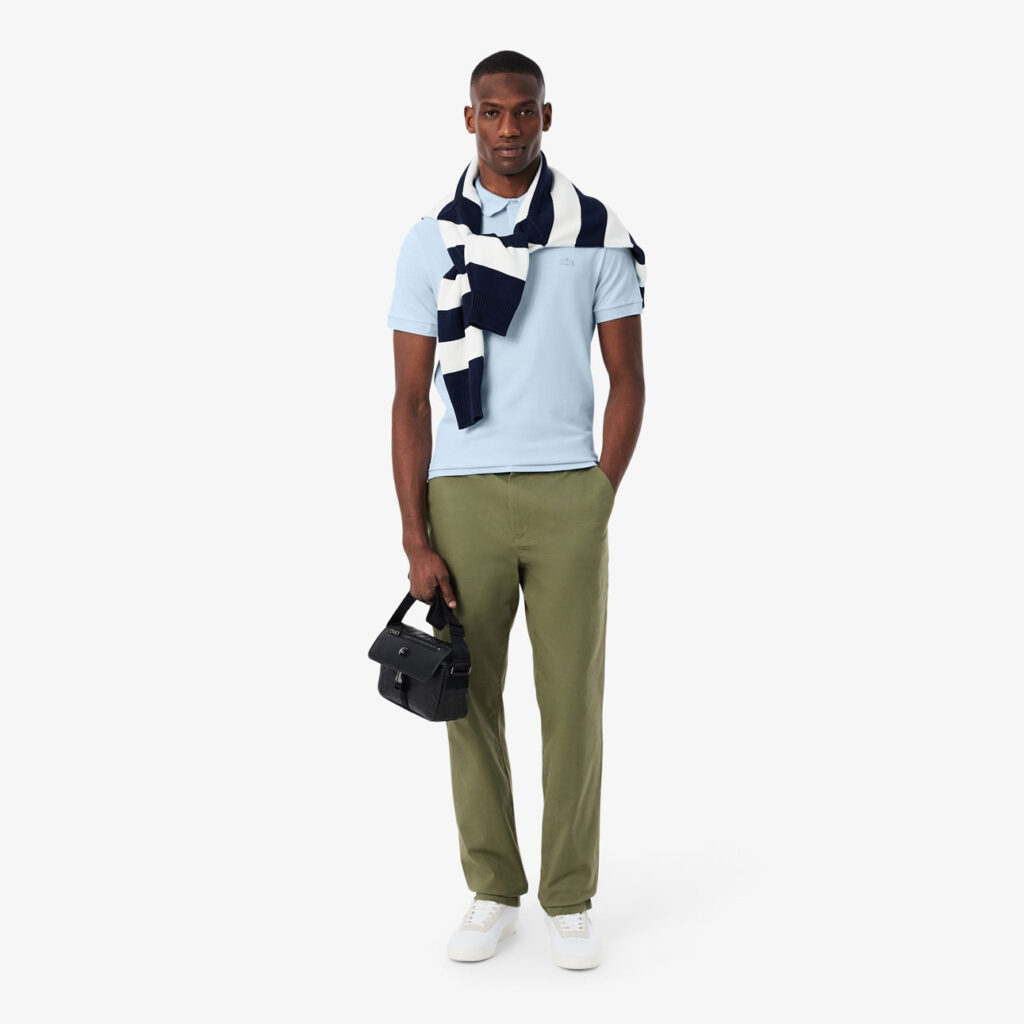 Lacoste Regular Fit Paris Stretch Pipue Polo Shirt - Light Blue T01