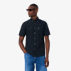 Lacoste Regular Fit Short Sleeved Oxford Shirt - Navy Blue F2W