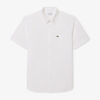 Lacoste Regular Fit Short Sleeved Oxford Shirt - White 001