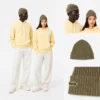Lacoste Rib Knit Brushed Wool Beanie - Khaki Green E9F