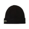 Lacoste Rib Knit Brushed Wool Beanie - Noir 031