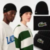 Lacoste Rib Knit Brushed Wool Beanie - Noir 031