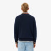 Lacoste Striped Cotton Jersey Sweater - Navy Blue / Brown 6P4