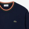 Lacoste Striped Cotton Jersey Sweater - Navy Blue / Brown 6P4