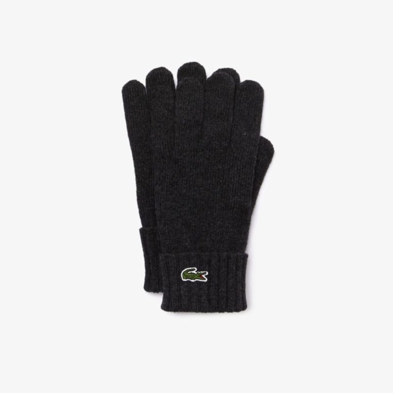Lacoste Wool Jersey Glove - Dark Grey