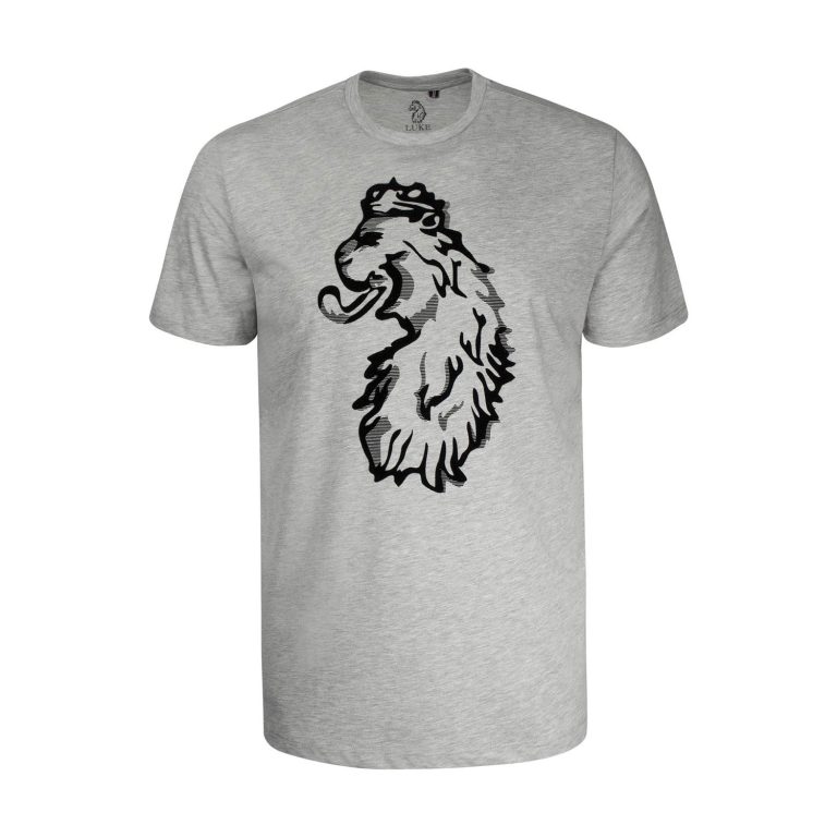 Luke Amazing Flocker Regular Fit Short Sleeve T-Shirt - Lt Mrl Grey