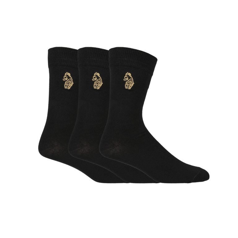 Luke Antiki 3 Pack Sock - Black