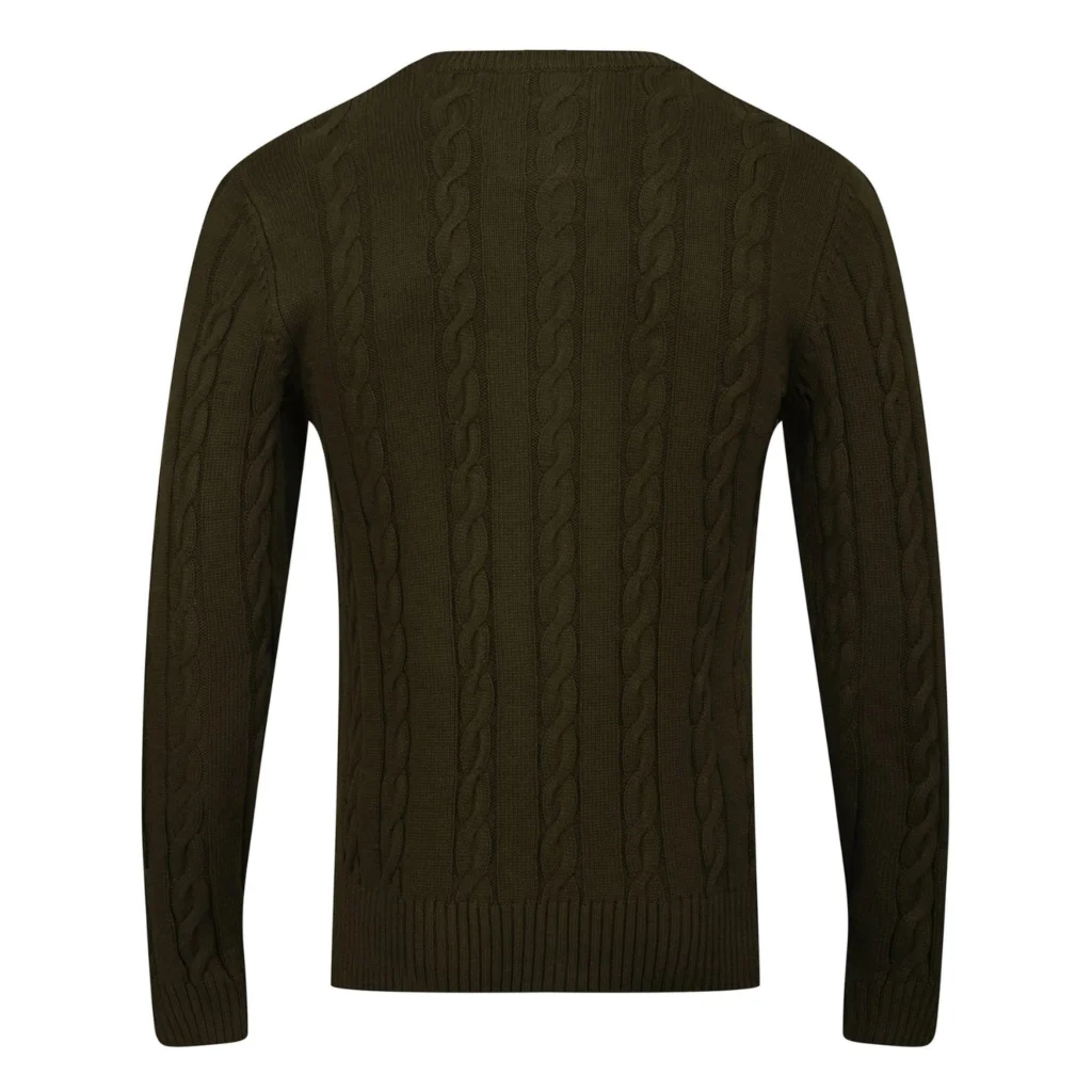 Luke Aspen Cable Knit Regular Fit Short Sleeve Jumper - Dark Green
