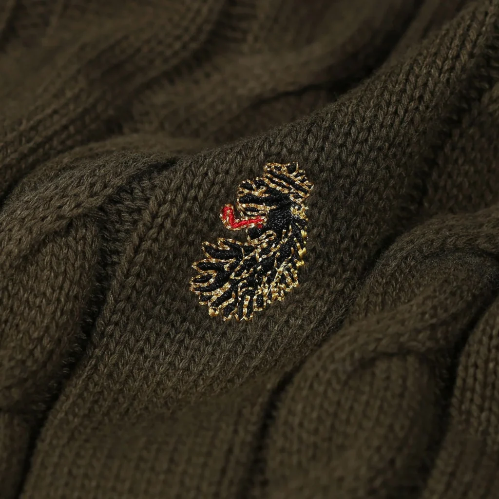 Luke Aspen Cable Knit Regular Fit Short Sleeve Jumper - Dark Green
