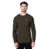 Luke Aspen Cable Knit Regular Fit Short Sleeve Jumper - Dark Green