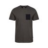 Luke Black Up Patch Pocket Print T-Shirt - Seal Grey