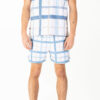 Luke Chesters Regular Fit Swim Short - White Blue