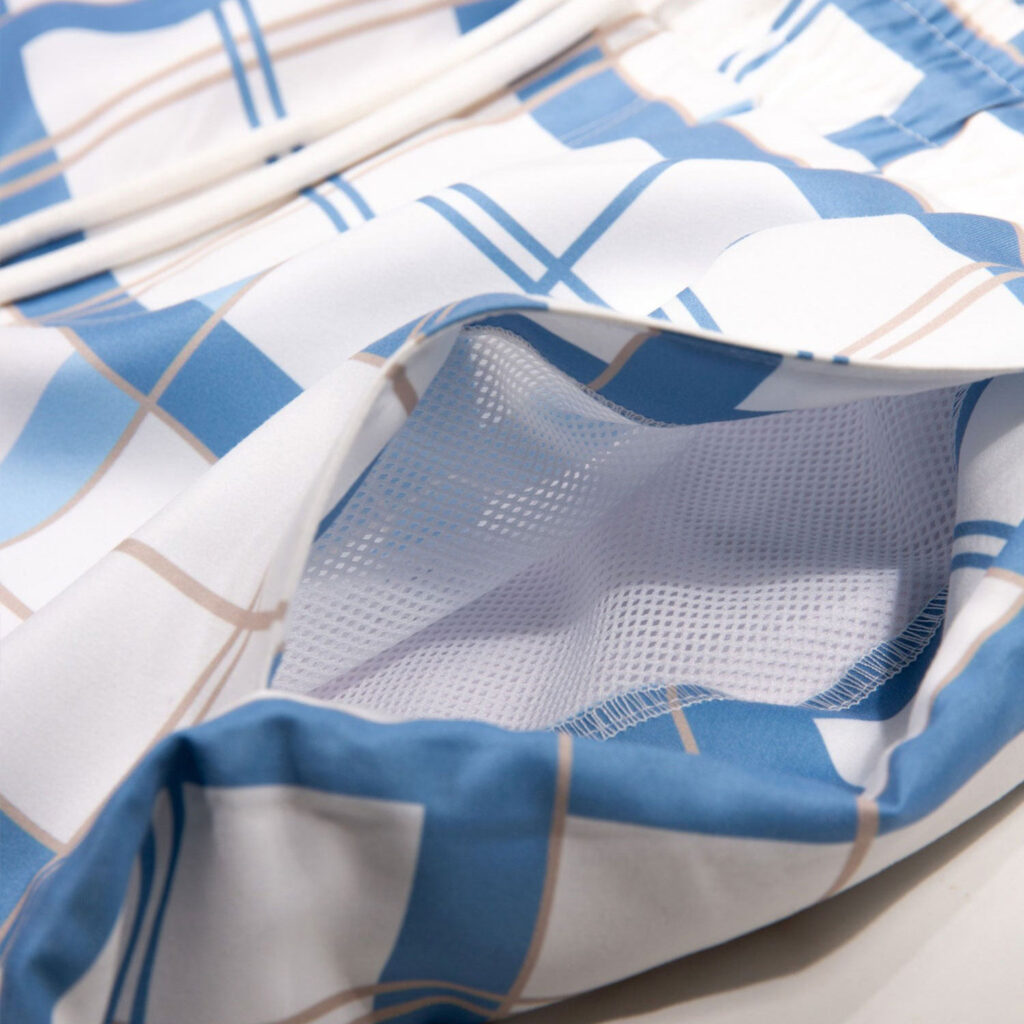 Luke Chesters Regular Fit Swim Short - White Blue