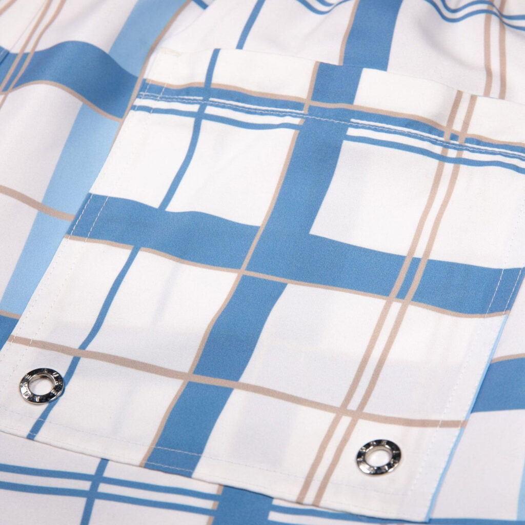 Luke Chesters Regular Fit Swim Short - White Blue