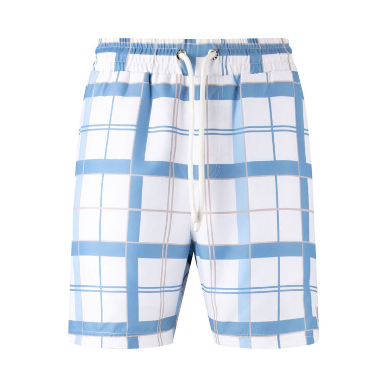 Luke Chesters Regular Fit Swim Short - White Blue