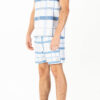 Luke Chesters Regular Fit Swim Short - White Blue