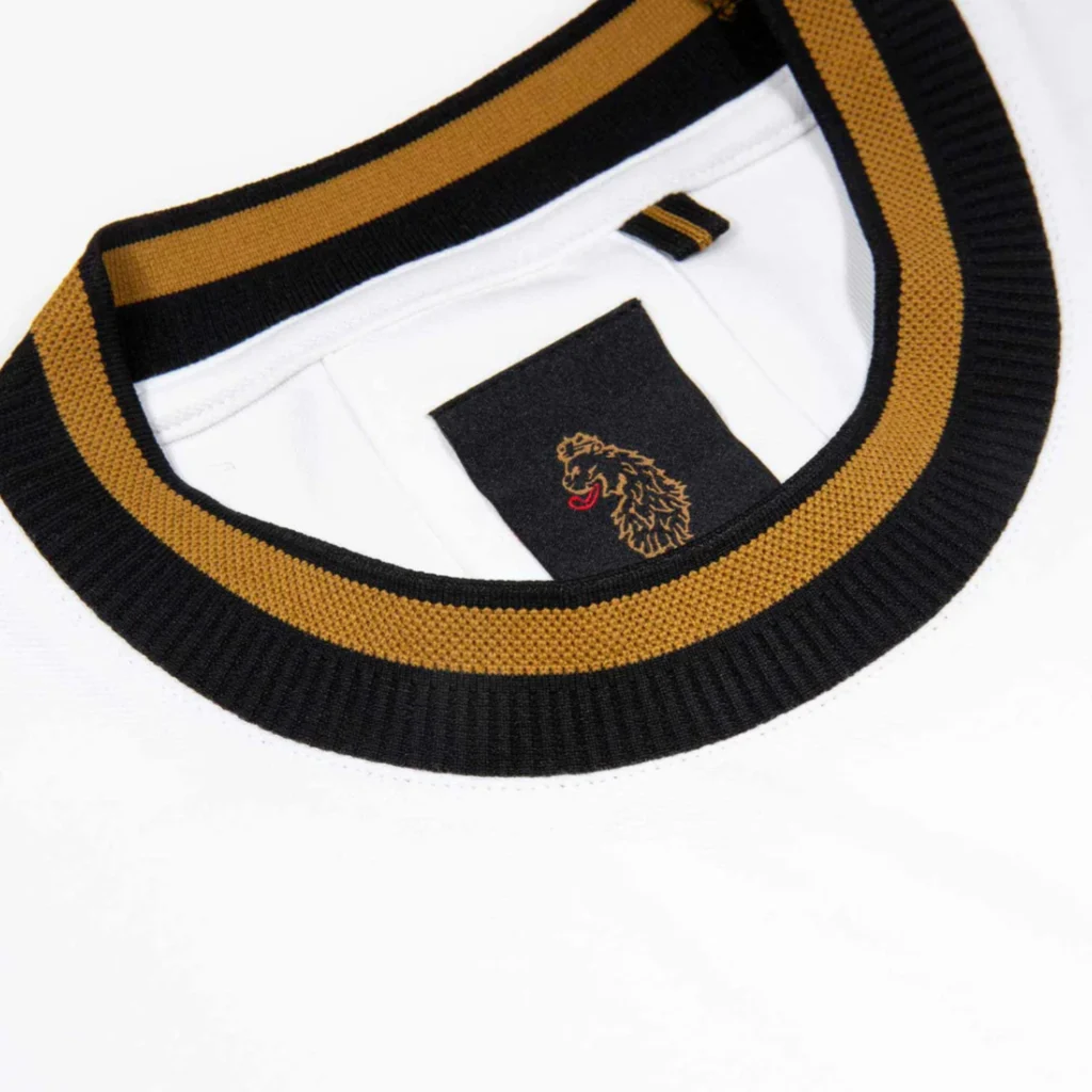 Luke Coron Honeycomb Stripe Pique T-shirt - White, Black, Gold