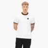 Luke Coron Honeycomb Stripe Pique T-shirt - White, Black, Gold