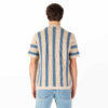 Luke Deck Knitted Regular Fit Short Sleeve Polo - DK Ecru Denim Blue