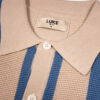 Luke Deck Knitted Regular Fit Short Sleeve Polo - DK Ecru Denim Blue