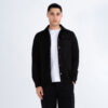 Luke Donovan 1000 Premium Faux Suede Regular Fit Long Sleeve Overshirt - Black