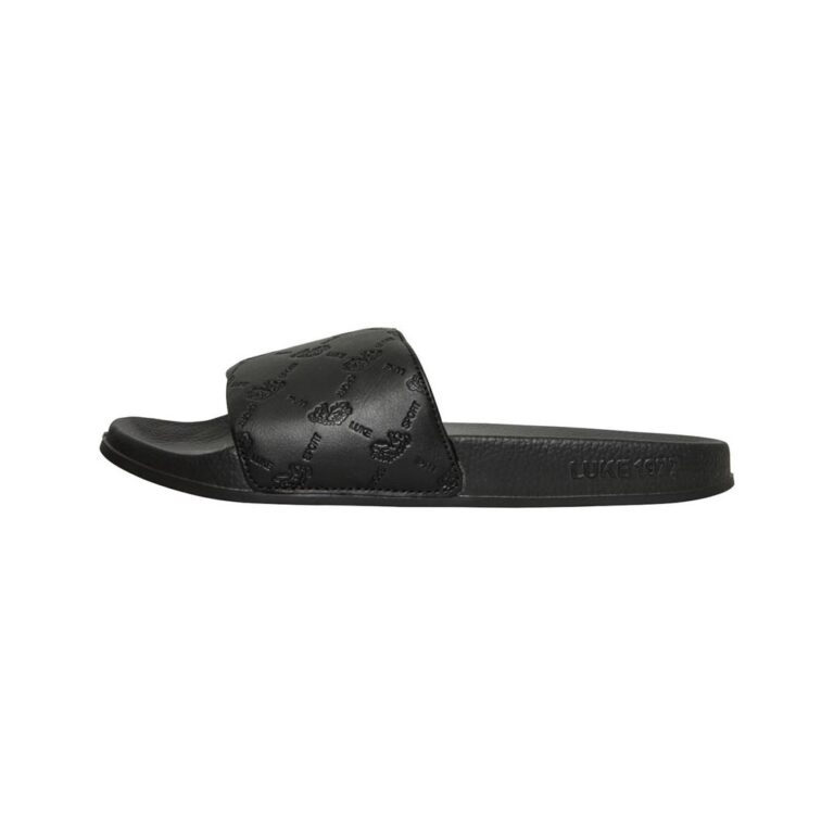 Luke Dougie Embossed Slide - Black