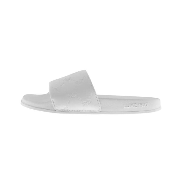 Luke Dougie Embossed Slide - White