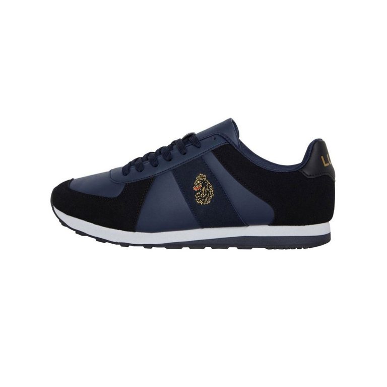 Luke Fach Suede Trainers - Navy