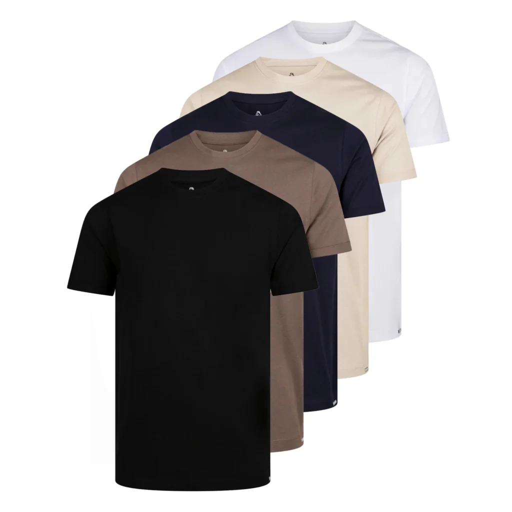 Luke Floyd 5 Pack 160GSM T-Shirts - Bik Wht Dn Stn Msh