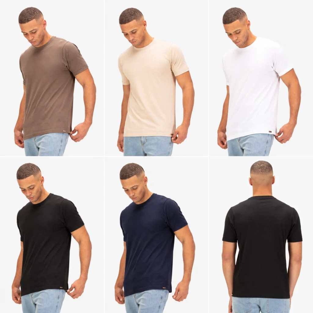 Luke Floyd 5 Pack 160GSM T-Shirts - Bik Wht Dn Stn Msh