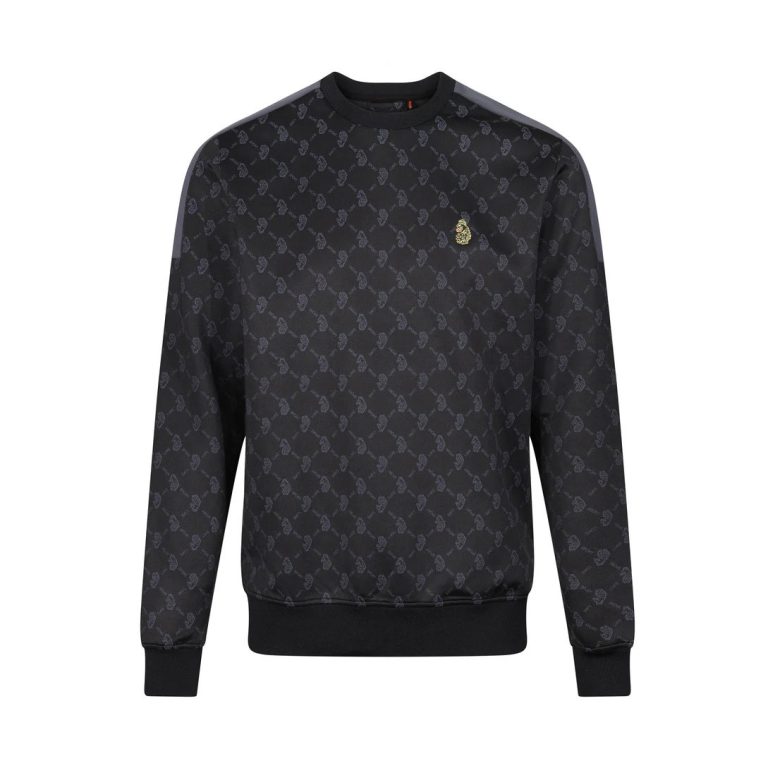 Luke Gazza Tears Overprint Regular Fit Sweatshirt - Black Charcoal
