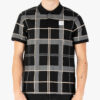 Luke Hadrians Check Regular Fit Short Sleeve Polo - Black Ecru