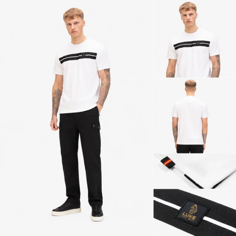 Luke Hopkins 1000 T-Shirt 240GSM - White Black Tape
